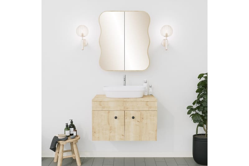 Najmin Väggskåp med Spegel 45 cm - Ek - Hus & renovering - Kök & bad - Badrum - Badrumsmöbler & badrumsinredning - Spegelskåp badrum