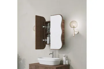 Najmin Väggskåp med Spegel 45 cm - Valnöt - Hus & renovering - Kök & bad - Badrum - Badrumsmöbler & badrumsinredning - Spegelskåp badrum