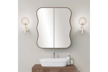 Najmin Väggskåp med Spegel 45 cm - Valnöt - Hus & renovering - Kök & bad - Badrum - Badrumsmöbler & badrumsinredning - Spegelskåp badrum