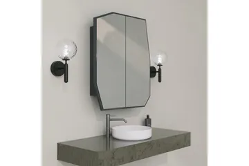 Patni Väggskåp med Spegel 45 cm - Svart - Hus & renovering - Kök & bad - Badrum - Badrumsmöbler & badrumsinredning - Spegelskåp badrum