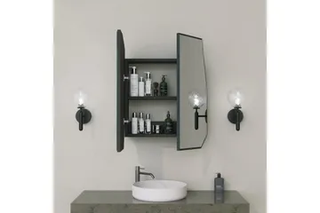 Patni Väggskåp med Spegel 45 cm - Svart - Hus & renovering - Kök & bad - Badrum - Badrumsmöbler & badrumsinredning - Spegelskåp badrum