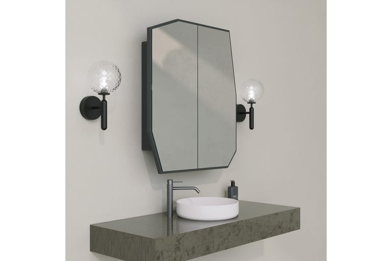Patni Väggskåp med Spegel 45 cm - Svart - Hus & renovering - Kök & bad - Badrum - Badrumsmöbler & badrumsinredning - Spegelskåp badrum