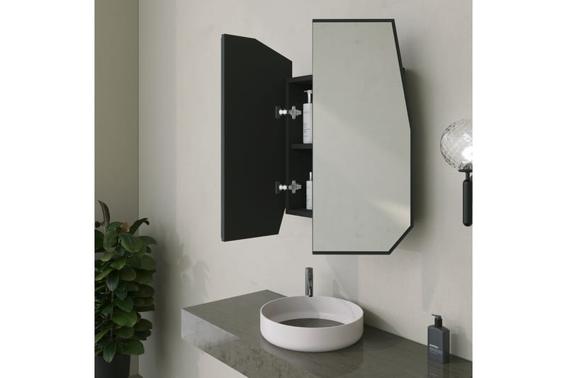 Patni Väggskåp med Spegel 45 cm - Svart - Hus & renovering - Kök & bad - Badrum - Badrumsmöbler & badrumsinredning - Spegelskåp badrum