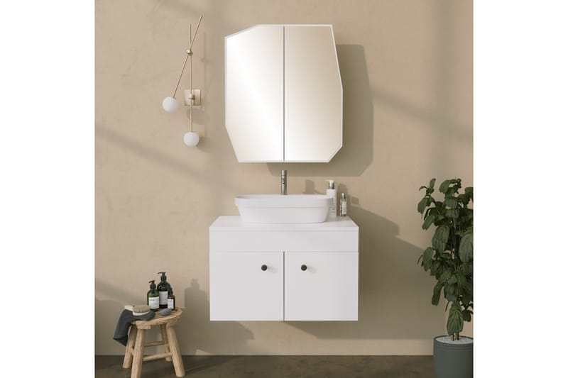 Patni Väggskåp med Spegel 45 cm - Vit - Hus & renovering - Kök & bad - Badrum - Badrumsmöbler & badrumsinredning - Spegelskåp badrum
