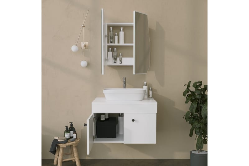 Patni Väggskåp med Spegel 45 cm - Vit - Hus & renovering - Kök & bad - Badrum - Badrumsmöbler & badrumsinredning - Spegelskåp badrum