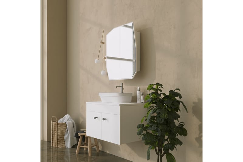 Patni Väggskåp med Spegel 45 cm - Vit - Hus & renovering - Kök & bad - Badrum - Badrumsmöbler & badrumsinredning - Spegelskåp badrum