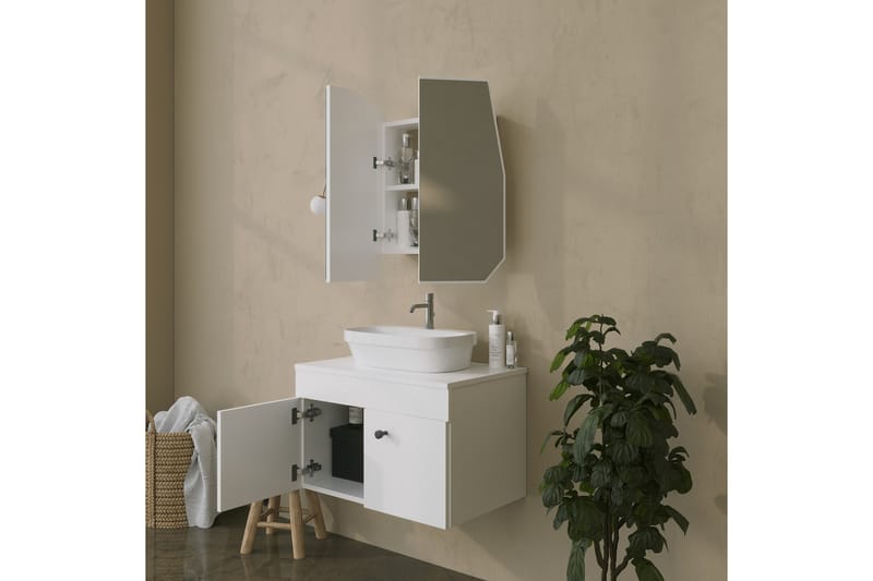 Patni Väggskåp med Spegel 45 cm - Vit - Hus & renovering - Kök & bad - Badrum - Badrumsmöbler & badrumsinredning - Spegelskåp badrum