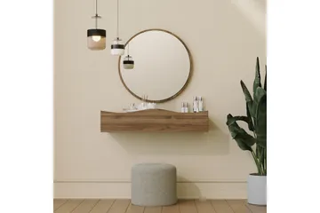 Princesse Väggskåp med Spegel 82 cm - Valnöt - Hus & renovering - Kök & bad - Badrum - Badrumsmöbler & badrumsinredning - Spegelskåp badrum