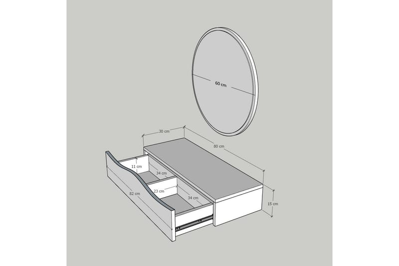 Princesse Väggskåp med Spegel 82 cm - Hus & renovering - Kök & bad - Badrum - Badrumsmöbler & badrumsinredning - Spegelskåp badrum