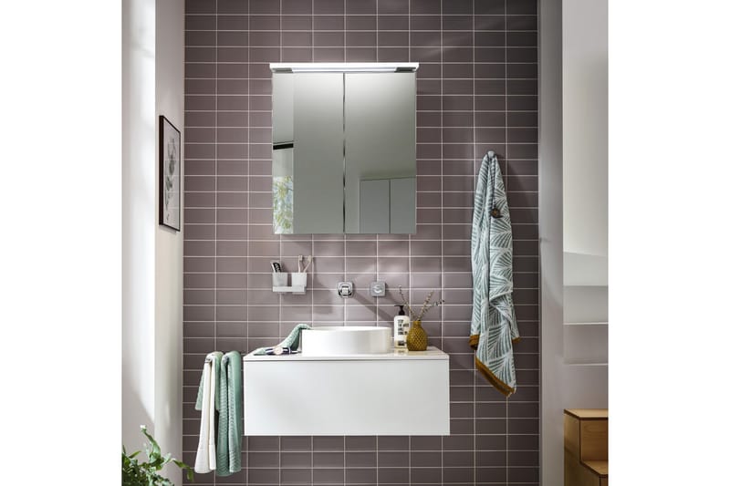 Spegelskåp Bathlife Glänsa 600 - Vit - Spegelskåp badrum