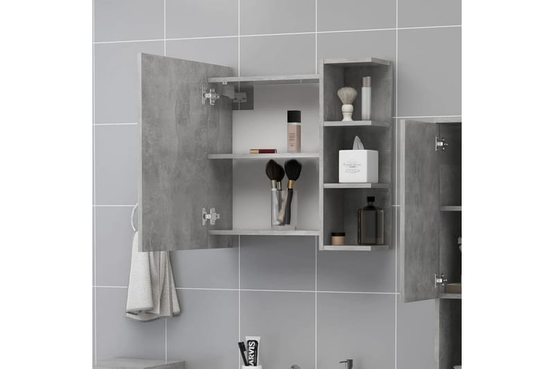 Spegelskåp för badrum betonggrå 62,5x20,5x64 cm spånskiva - Grå - Hus & renovering - Kök & bad - Badrum - Badrumsmöbler & badrumsinredning - Spegelskåp badrum