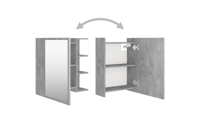 Spegelskåp för badrum betonggrå 62,5x20,5x64 cm spånskiva - Grå - Hus & renovering - Kök & bad - Badrum - Badrumsmöbler & badrumsinredning - Spegelskåp badrum