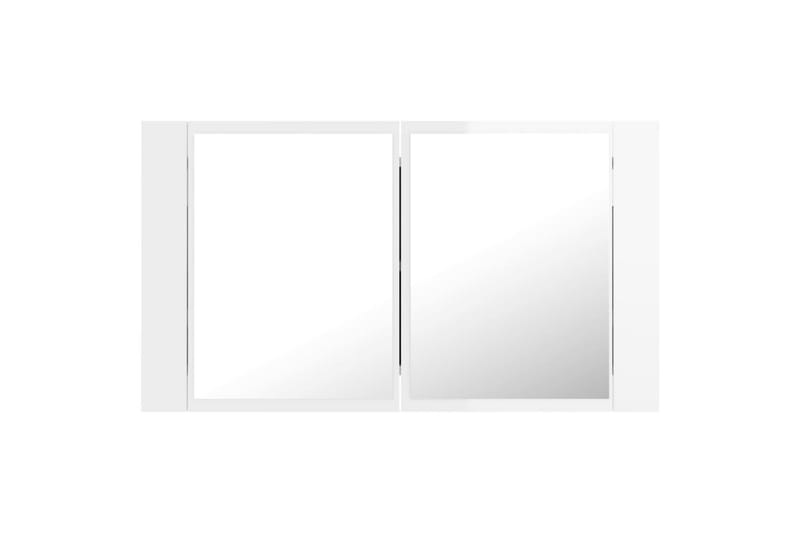 Spegelskåp för badrum LED vit högglans 80x12x45 cm - Vit - Spegelskåp badrum
