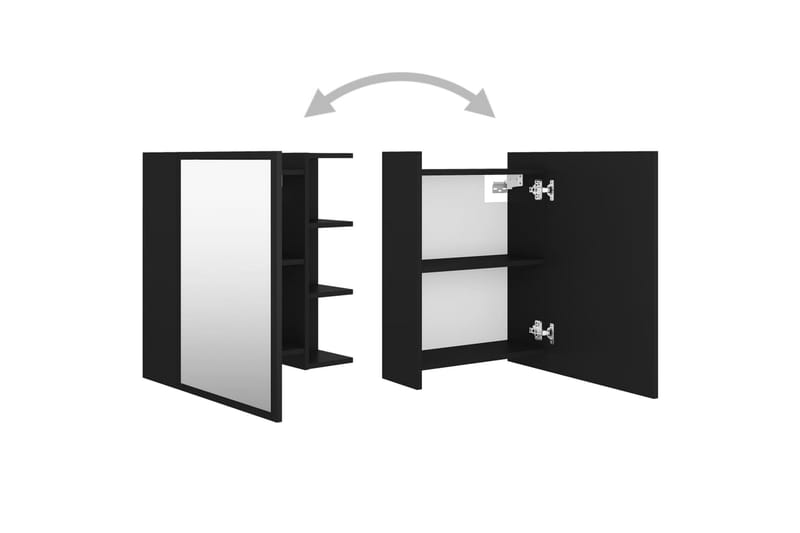 Spegelskåp för badrum svart 62,5x20,5x64 cm spånskiva - Svart - Spegelskåp badrum