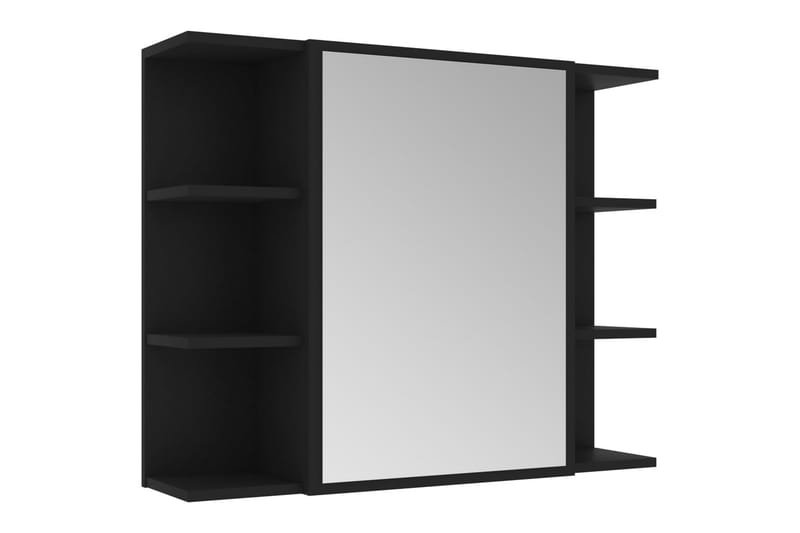 Spegelskåp för badrum svart 80x20,5x64 cm spånskiva - Svart - Hus & renovering - Kök & bad - Badrum - Badrumsmöbler & badrumsinredning - Spegelskåp badrum