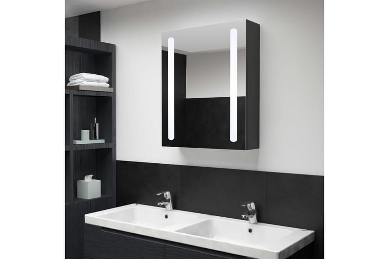 Spegelskåp med LED 50x13x70 cm - Grå - Hus & renovering - Kök & bad - Badrum - Badrumsmöbler & badrumsinredning - Spegelskåp badrum