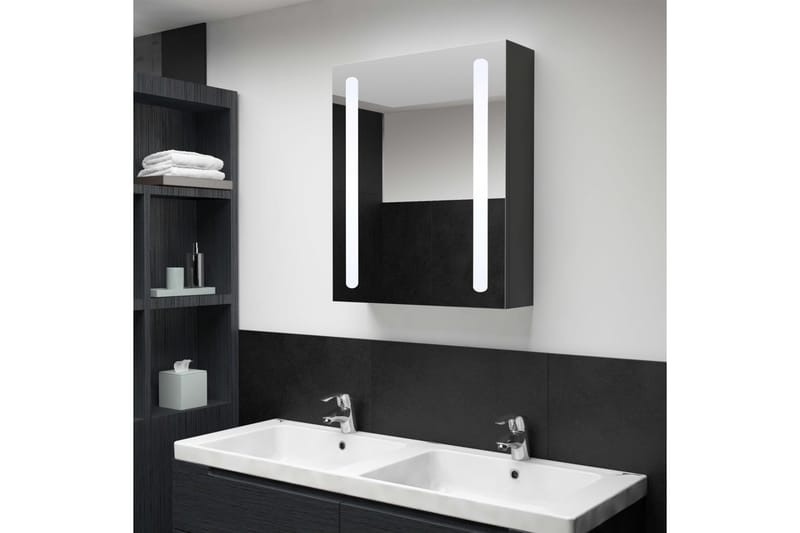 Spegelskåp med LED 50x13x70 cm - Grå - Spegelskåp badrum