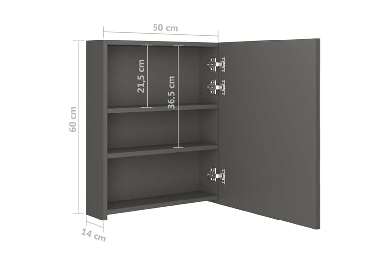 Spegelskåp med LED antracit 50x14x60 cm - Grå - Hus & renovering - Kök & bad - Badrum - Badrumsmöbler & badrumsinredning - Spegelskåp badrum