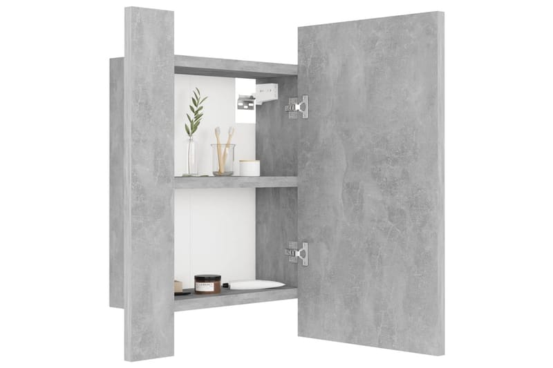 Spegelskåp med LED betonggrå 40x12x45 cm - Grå - Hus & renovering - Kök & bad - Badrum - Badrumsmöbler & badrumsinredning - Spegelskåp badrum
