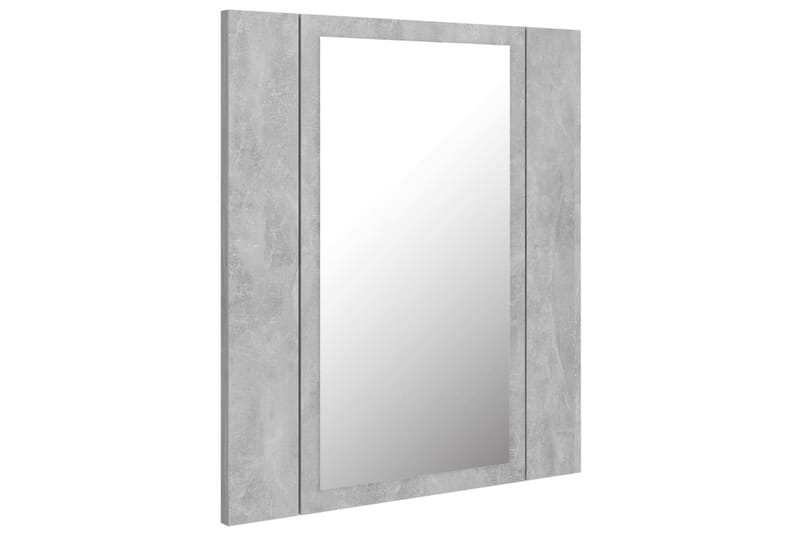 Spegelskåp med LED betonggrå 40x12x45 cm - Grå - Spegelskåp badrum