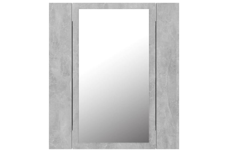 Spegelskåp med LED betonggrå 40x12x45 cm - Grå - Hus & renovering - Kök & bad - Badrum - Badrumsmöbler & badrumsinredning - Spegelskåp badrum