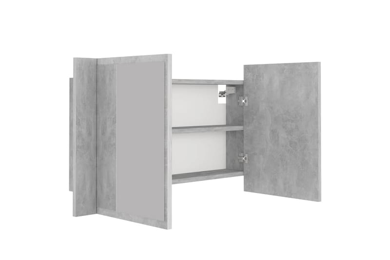 Spegelskåp med LED betonggrå 80x12x45 cm - Grå - Hus & renovering - Kök & bad - Badrum - Badrumsmöbler & badrumsinredning - Spegelskåp badrum