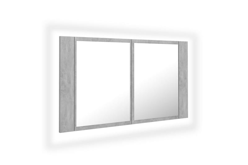 Spegelskåp med LED betonggrå 80x12x45 cm - Grå - Hus & renovering - Kök & bad - Badrum - Badrumsmöbler & badrumsinredning - Spegelskåp badrum