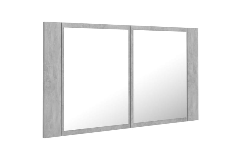 Spegelskåp med LED betonggrå 80x12x45 cm - Grå - Hus & renovering - Kök & bad - Badrum - Badrumsmöbler & badrumsinredning - Spegelskåp badrum