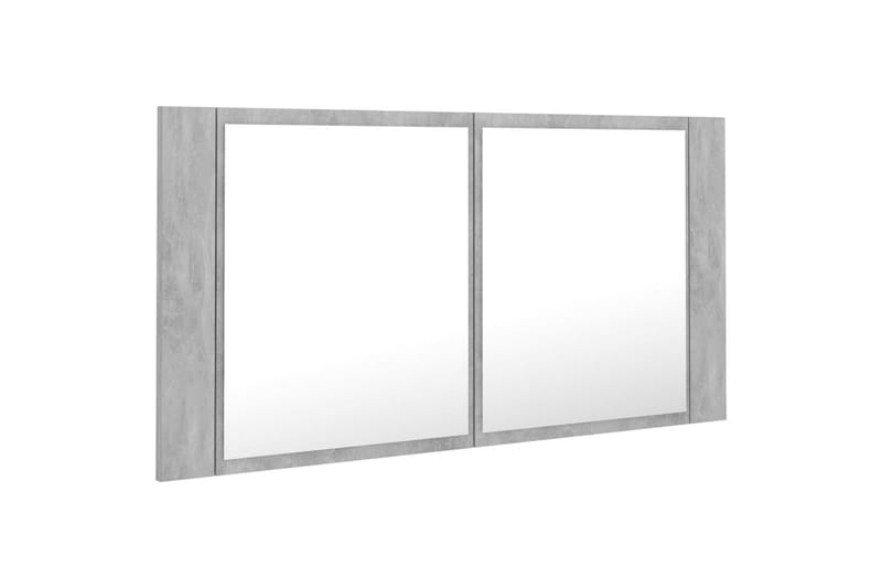 Spegelskåp med LED betonggrå 90x12x45 cm - Grå - Hus & renovering - Kök & bad - Badrum - Badrumsmöbler & badrumsinredning - Spegelskåp badrum