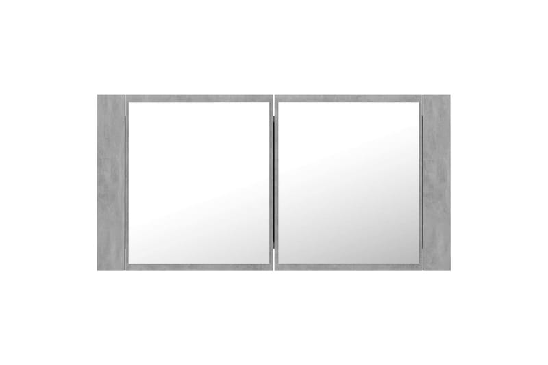 Spegelskåp med LED betonggrå 90x12x45 cm - Grå - Hus & renovering - Kök & bad - Badrum - Badrumsmöbler & badrumsinredning - Spegelskåp badrum