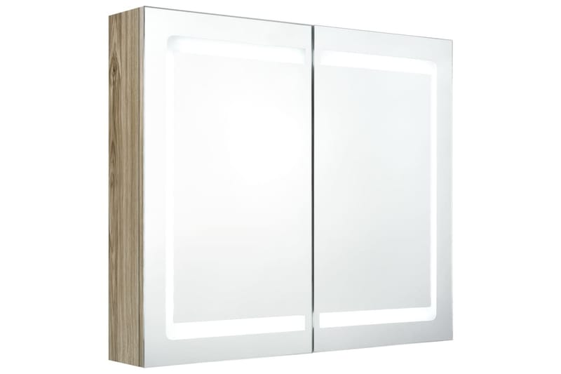 Spegelskåp med LED ek 80x12x68 cm - Brun - Hus & renovering - Kök & bad - Badrum - Badrumsmöbler & badrumsinredning - Spegelskåp badrum