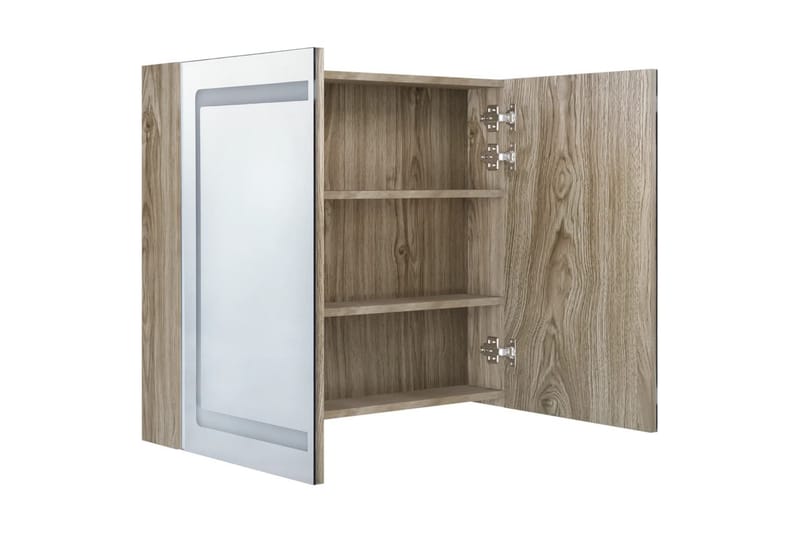 Spegelskåp med LED ek 80x12x68 cm - Brun - Hus & renovering - Kök & bad - Badrum - Badrumsmöbler & badrumsinredning - Spegelskåp badrum