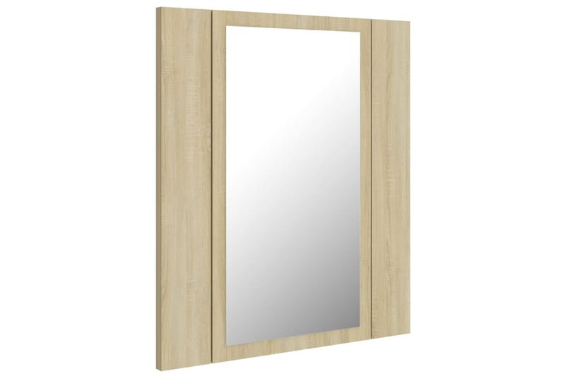 Spegelskåp med LED sonoma-ek 40x12x45 cm - Brun - Spegelskåp badrum