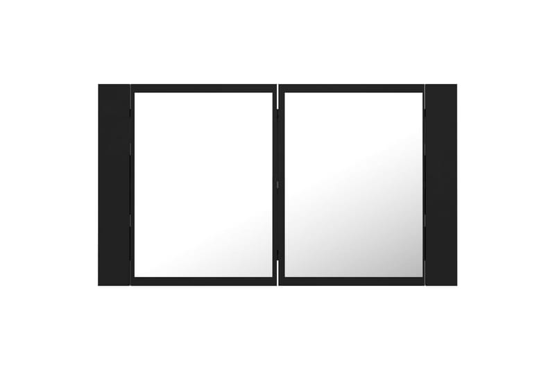 Spegelskåp med LED svart 80x12x45 cm - Svart - Spegelskåp badrum