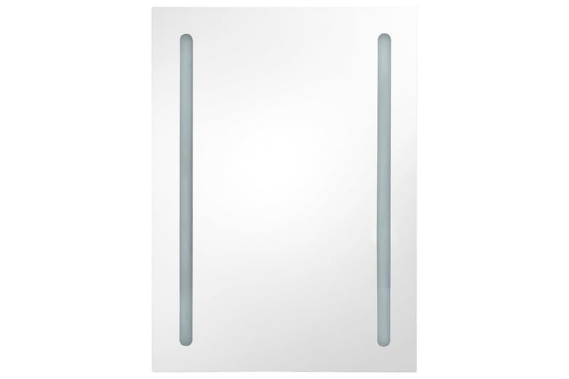 Spegelskåp med LED vit och ek 50x13x70 cm - Vit - Spegelskåp badrum