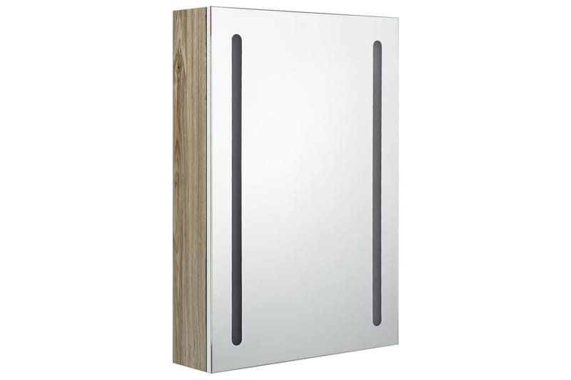 Spegelskåp med LED vit och ek 50x13x70 cm - Vit - Hus & renovering - Kök & bad - Badrum - Badrumsmöbler & badrumsinredning - Spegelskåp badrum