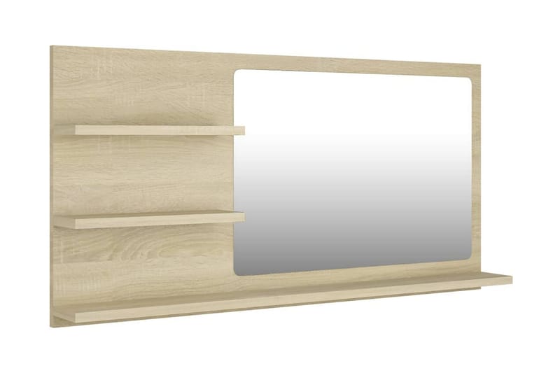 Spegelskåp sonoma-ek 90x10,5x45 cm spånskiva - Brun - Hus & renovering - Kök & bad - Badrum - Badrumsmöbler & badrumsinredning - Spegelskåp badrum