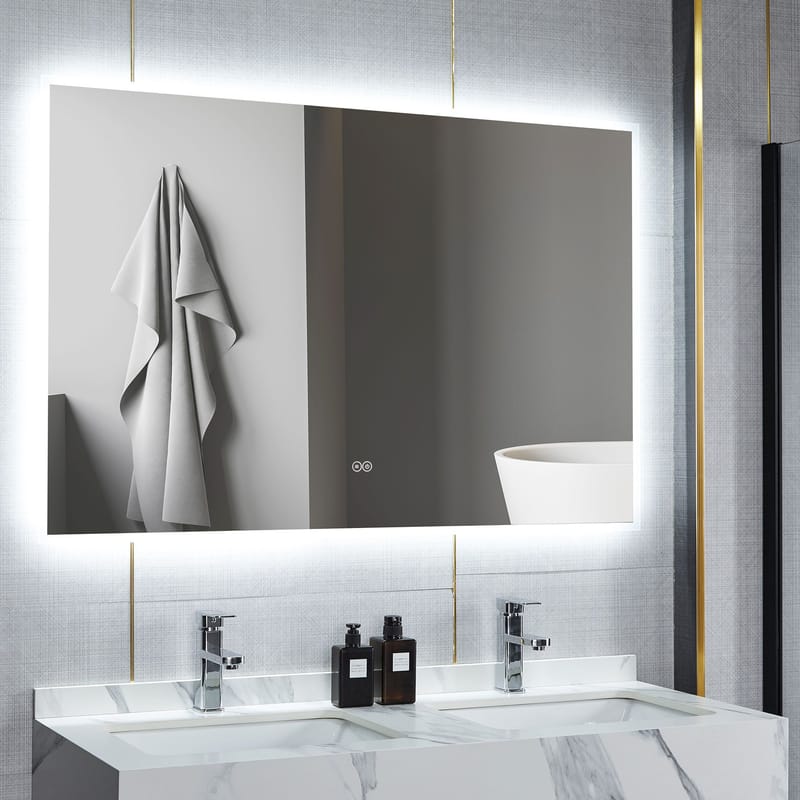 Stor badrumsspegel 160x80cm | LED-belysning & anti-fog - Hus & renovering - Kök & bad - Badrum - Badrumsmöbler & badrumsinredning - Spegelskåp badrum