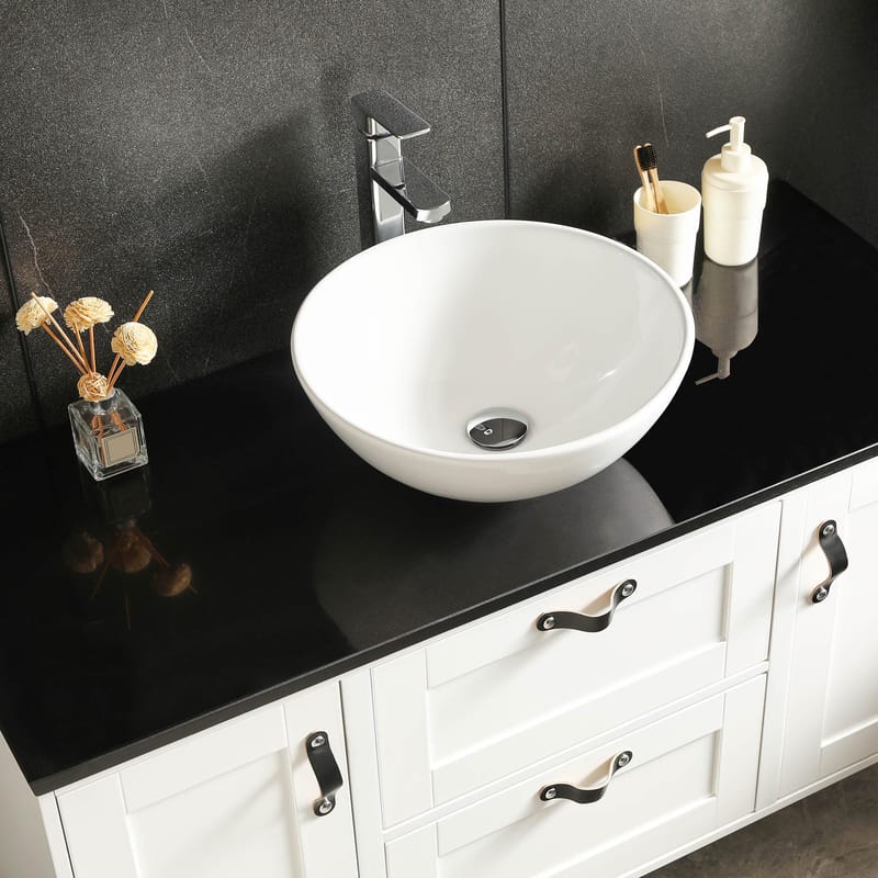 Stor kommod 120cm med tvättställ | Bänkskiva i svart marmor | Alto - Hus & renovering - Kök & bad - Badrum - Badrumsmöbler & badrumsinredning - Tvättställsskåp & kommod