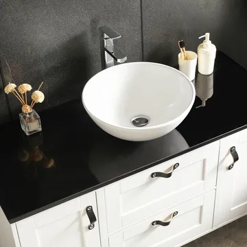 Stor kommod 120cm med tvättställ | Bänkskiva i svart marmor | Alto - Hus & renovering - Kök & bad - Badrum - Duschar - Duschkabin