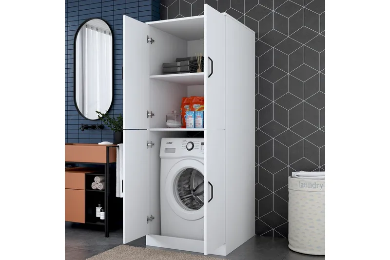 Tvättmaskinsskåp Ostwerwaltia Vit - Vit - Hus & renovering - Kök & bad - Badrum - Badrumsmöbler & badrumsinredning - Badrumsskåp