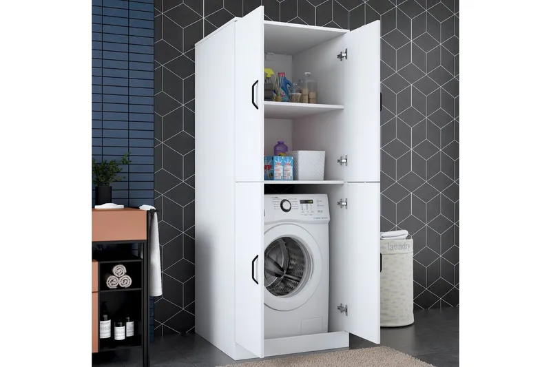 Tvättmaskinsskåp Ostwerwaltia Vit - Vit - Hus & renovering - Kök & bad - Badrum - Badrumsmöbler & badrumsinredning - Badrumsskåp