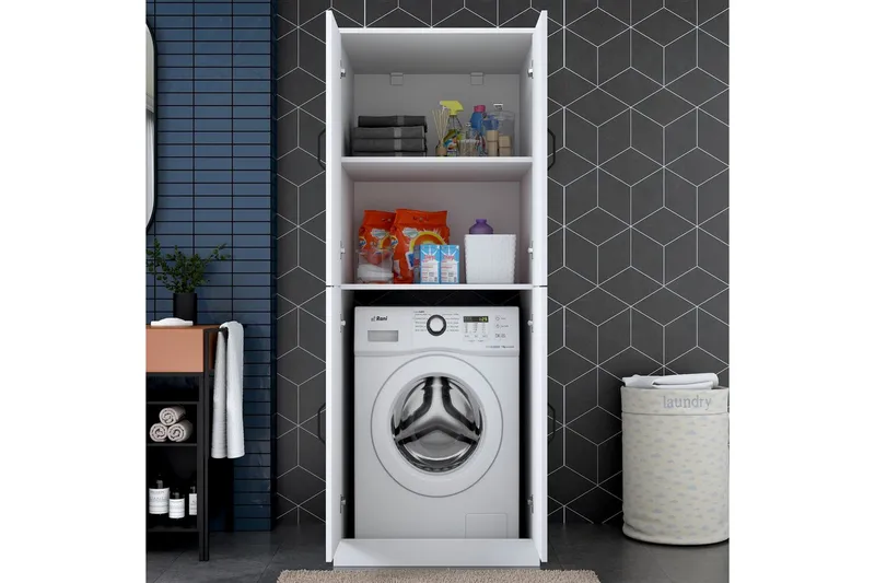 Tvättmaskinsskåp Ostwerwaltia Vit - Vit - Hus & renovering - Kök & bad - Badrum - Badrumsmöbler & badrumsinredning - Badrumsskåp