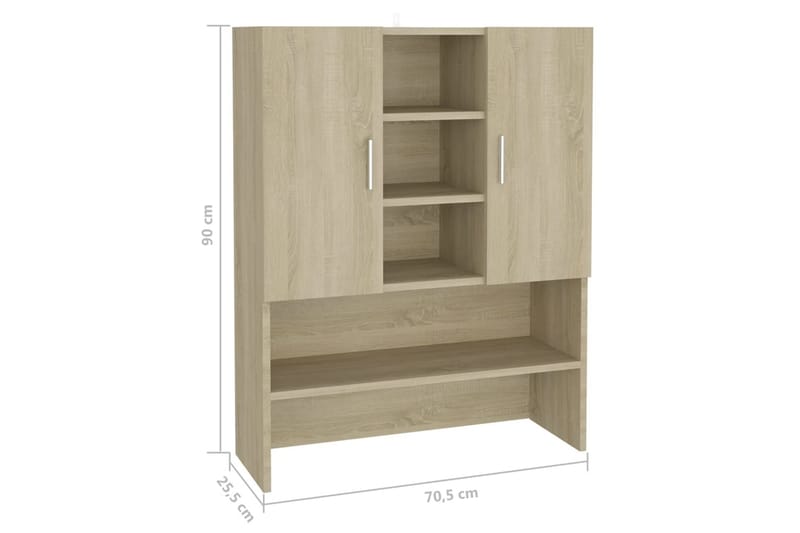 Tvättmaskinsskåp sonoma-ek 70,5x25,5x90 cm - Hus & renovering - Kök & bad - Badrum - Badrumsmöbler & badrumsinredning - Väggskåp & högskåp