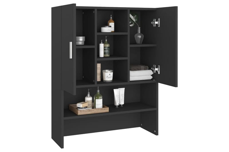 Tvättmaskinsskåp svart 70,5x25,5x90 cm - Hus & renovering - Kök & bad - Badrum - Badrumsmöbler & badrumsinredning - Väggskåp & högskåp