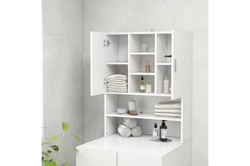 Tvättmaskinsskåp vit 70,5x25,5x90 cm - Tvättskåp - Väggskåp & högskåp - Badrumsskåp