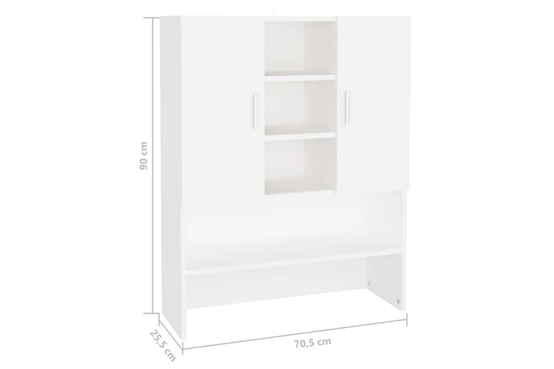 Tvättmaskinsskåp vit 70,5x25,5x90 cm - Hus & renovering - Kök & bad - Badrum - Badrumsmöbler & badrumsinredning - Väggskåp & högskåp