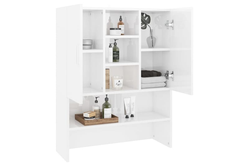 Tvättmaskinsskåp vit högglans 70,5x25,5x90 cm - Hus & renovering - Kök & bad - Badrum - Badrumsmöbler & badrumsinredning - Väggskåp & högskåp