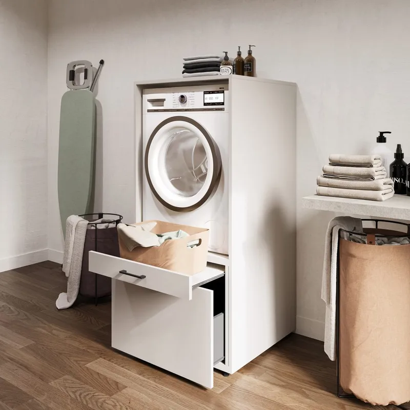 Tvättmaskin/Torkskåp Aza 1 Låda 1 Hylla - Kashmir - Hus & renovering - Kök & bad - Badrum - Badrumsmöbler & badrumsinredning - Badrumsförvaring