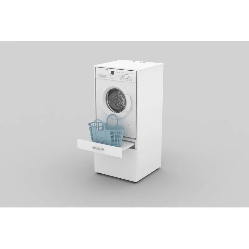 Tvättmaskin/Torkskåp Aza 1 Låda 1 Hylla - Vit - Hus & renovering - Kök & bad - Badrum - Badrumsmöbler & badrumsinredning - Badrumsförvaring